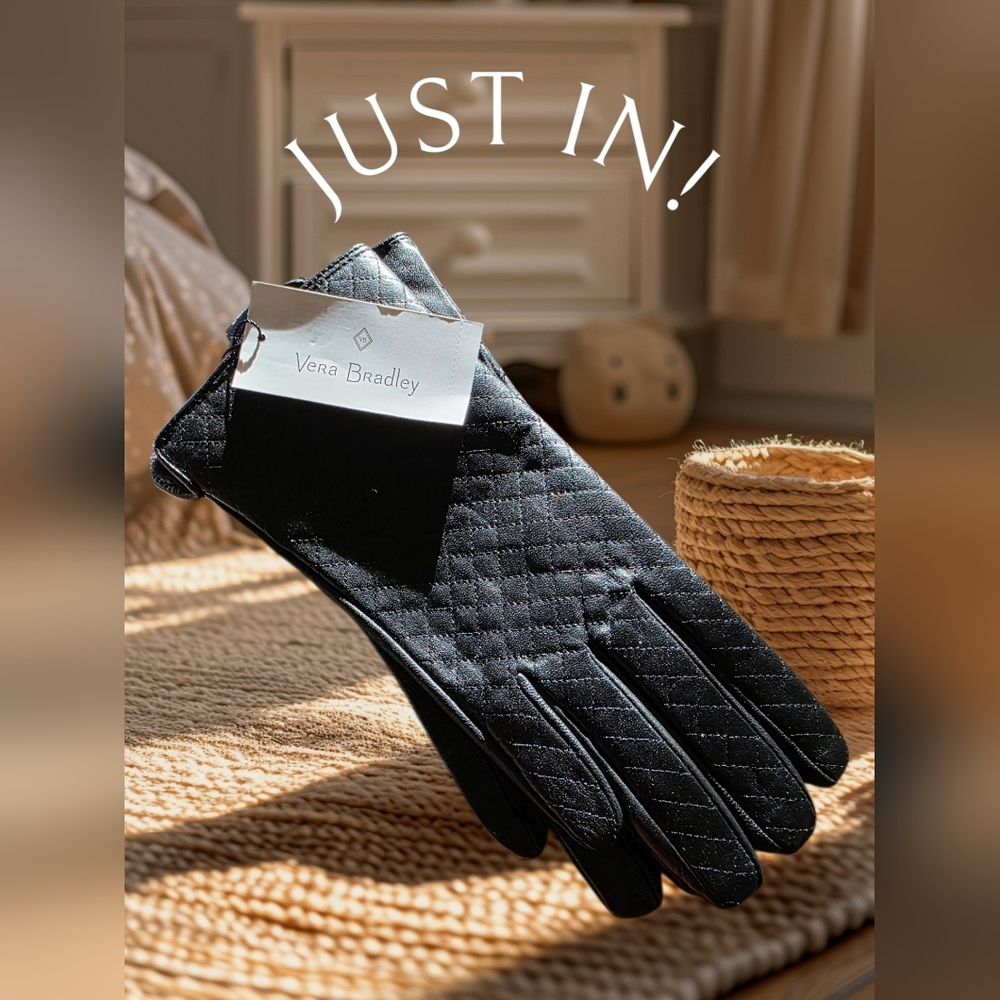 Vera Bradley Black Quilted Women's Gloves
